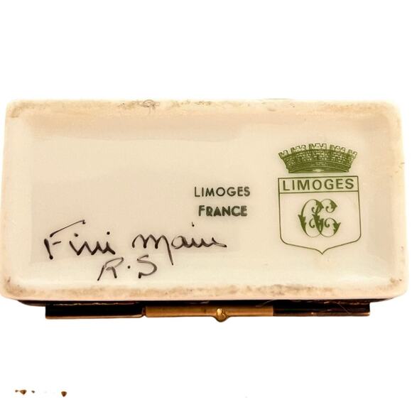 Vintage Limoges Roses and Buds Hinged Shoebox w/ Pink High Heels inside - RARE! - Picture 5 of 7